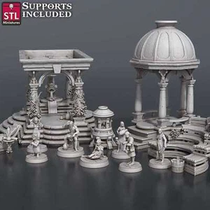 Juego de casa de baño NPC | Escala de mesa | Miniatura D&D TTRPG | Miniaturas STL - Imagen 1 de 11