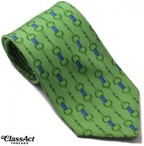 Cravatta Brooks Brothers Makers in seta maglie verdi geo metrica larghezza 3,75" - Foto 1 di 3