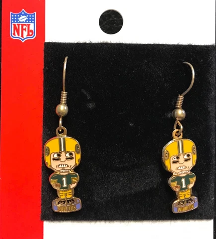 Green Bay Packers Bobblehead  J Hook Dangle Earrings Cover