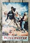 Winchester Guns & Cartridges 1993 SPOOKED by W.K. Leigh Metal Sign Horse Cowboys