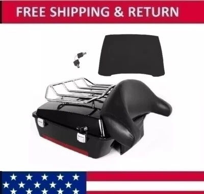 Estante de respaldo de maletero picado Tour Pack para 97-13 Harley Road King Street Glide Foto 1 de 4