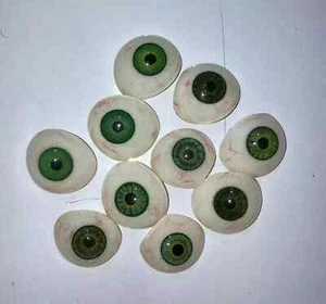 Human Prosthetic Eye ~ Antique Artificial Green Mix Eye Set Of 10 Pcs NEW - Picture 1 of 4