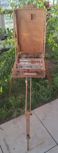 Vassoio di latta cavalletto da campo portatile da viaggio artista Grumbacher 286 francese vintage - Foto 1 di 17