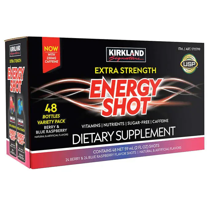 Kirkland Signature Extra Strength Energy Shot, 48 Bottles, 2 Oz Each Fresh! - Image 1 of 4