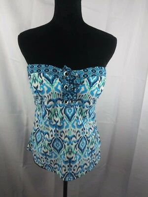 New Directions Women's Tropic Swim Top Size L  - Imagem 1 de 4