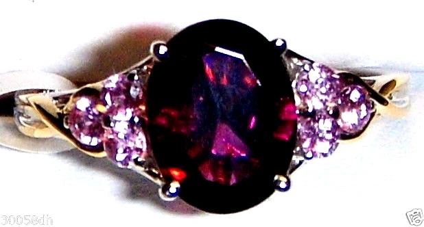 ANILLO MULTIORO 18K GRANATE BRASILEÑO ROJO Y ZAFIRO ROSA, TALLA 7, 2.39(TCW) 3GR Foto 1 de 4