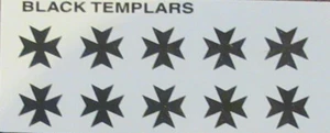 Decalcomanie Warhammer 40K Space Marines trasferimenti templari neri - Foto 1 di 1