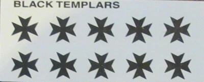 GAMES WORKSHOP Warhammer 40K Space Marines Black Templar transfers Decals