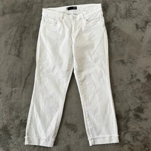 Pantalones de mezclilla Kut From The Kloth Amy blancos de pierna recta con puños cortos para mujer 8 - Imagen 1 de 8