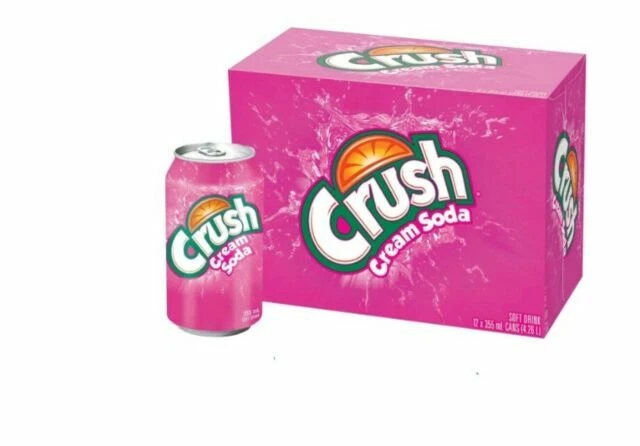 Crush Cream Soda Soft Drink, 355ml - 12 Count