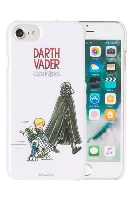 STAR WARS iPhone 6s 6 7 case DARTH VADER and Son Luke R2-D2 white From Japan F/S - Image 1 of 2