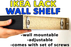 IKEA LACK selbstmontierendes schwebendes weißes Wandregal Eiche gebeizt 30x26x5 cm - Bild 1 von 8