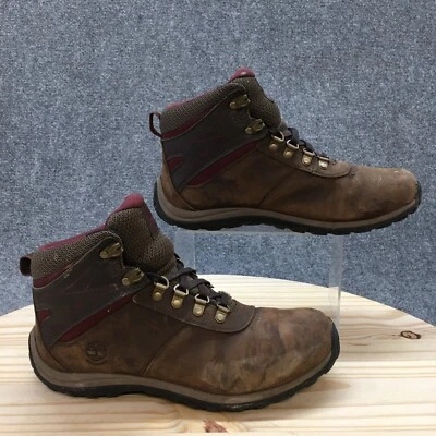 Timberland Botas Impermeables Mujer 10 Norwood Medio Marrón Cuero Redondo Con Cordones Foto 1 de 4
