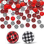 Wood Christmas Wooden Buttons Red Decorative Buttons  For DIY Crafts