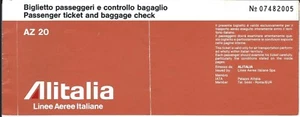 Airline Ticket - Alitalia - Domestic - AZ 20 - 2 Flight Format - c1971 (T434) - Foto 1 di 1