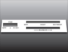 1970-1971 Plymouth Duster White Heater Control Switch Overlay HVAC