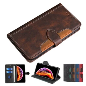 For Xiaomi Poco F2 F6 M2 M6 X2 X6 C40 C50 Genuine Leather Case Cover Flip Slot - Picture 1 of 16