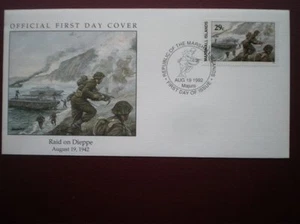 COVER 1992 MARSHALL ISLAND RAID ON DIEPPE AUG 19 1945 - Picture 1 of 1