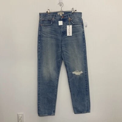 Pantalones de mezclilla Madewell remaches e hilo para mujer talla 29 tiro bajo vintage rectos Y2K nuevos Foto 1 de 4