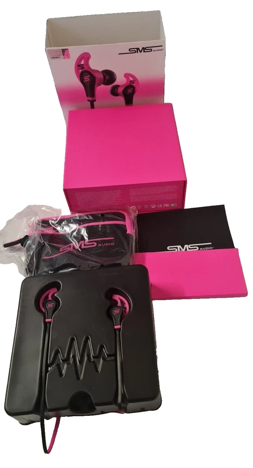 SMS Audio Street by 50 Sport In Ear Wired Headphones Pink Music - Image 1 of 4