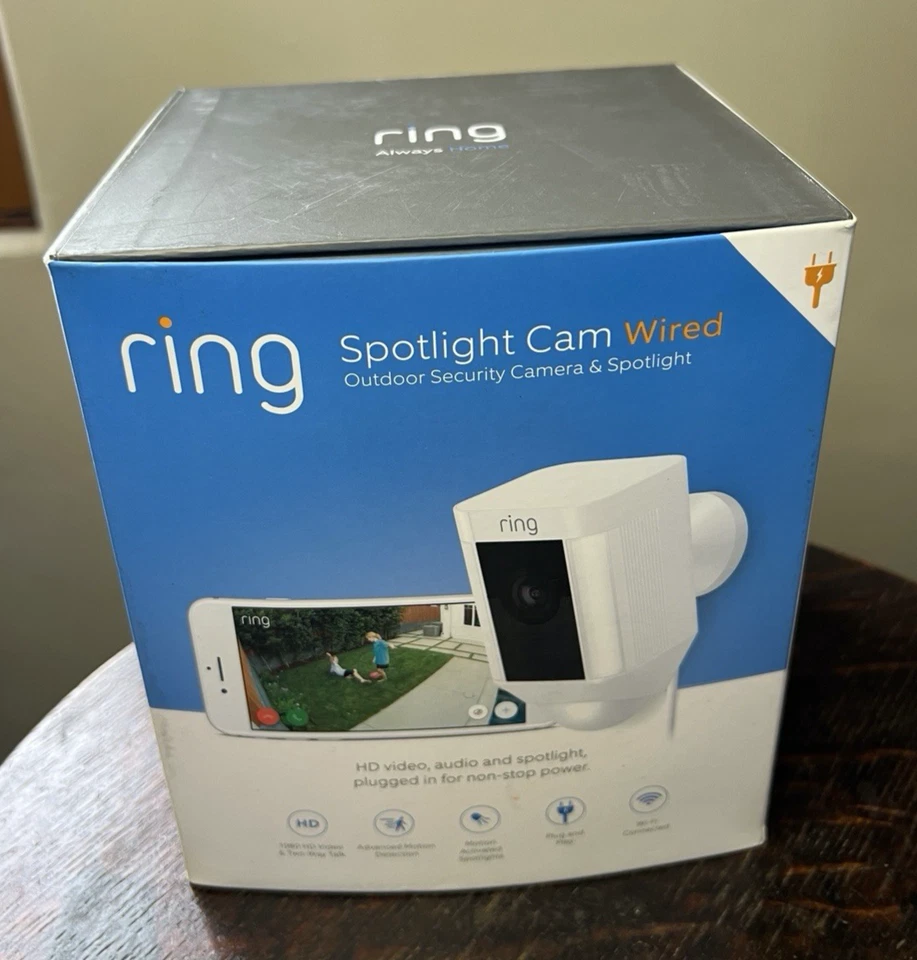 Ring Spotlight Cam Wired Security Camera SKU 587A621E3D67 Tested Working - Image 1 of 4