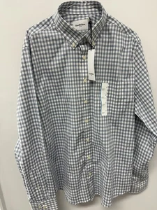 Goodfellow Herren Langarm Slim Fit Kariert Oxford Knopfleiste Hemd Large Neu mit Etikett - Bild 1 von 6