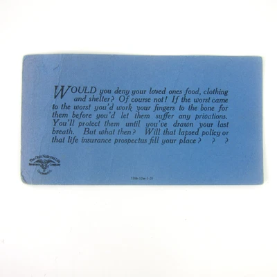 Blotter de tinta publicitaria Ohio National Life Insurance Company Cincinnati Ohio Foto 1 de 4