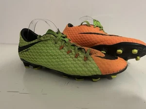 Nike Football Boots Mens Size UK 9 Hypervenom Phatal 3 FG Orange Green Nikeskin - Picture 1 of 7