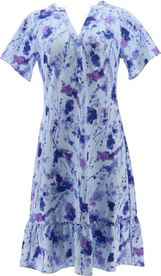 Isaac Mizrahi напечатано галечной вязки платье синий 1 X новый без ЯРЛЫКОВ (1003) - Изображение 1 из 4