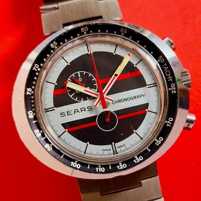 Reloj Sears Easy Rider de Heuer Cronógrafo Raro Pulsera Mecánica Para Reparación Foto 1 de 4