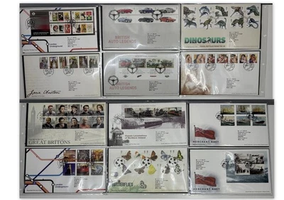 Royal Mail First Day Cover Stamps 2013 Collection 12 Different Covers in sleeves - Image 1 of 4