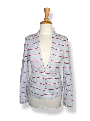 Blazer BROOKS BROTHERS “Red Fleece” Seer-Sucker Rayas Rojo/Blanco/Azul Talla 0 Foto 1 de 4