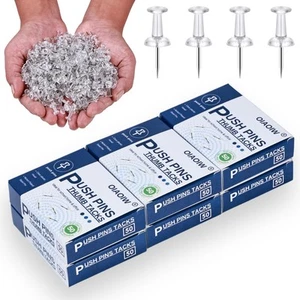 300pcs Clear Push pins for Bulletin Board Thumb Tacks for Walls pushpins Wall... - Picture 1 of 6