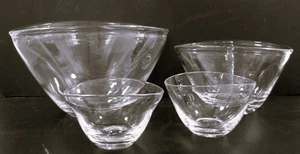 Simon Pearce mundgeblasene Glas Barre ovale Schalen 4er Set - Bild 1 von 16