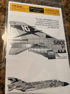 YELLOW HAMMER DECALS # 32-07 1:32nd SCALE VF-96 F-4J SHOWTIME 100 PHANTOM DECAL - Picture 1 of 2