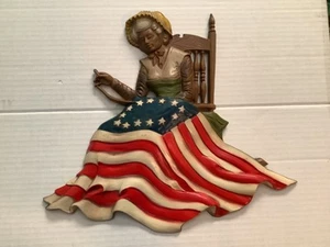Vintage BETSY ROSS American Flag 1970 SEXTON WALL PLAQUE Mid Century Modern MCM - Picture 1 of 9