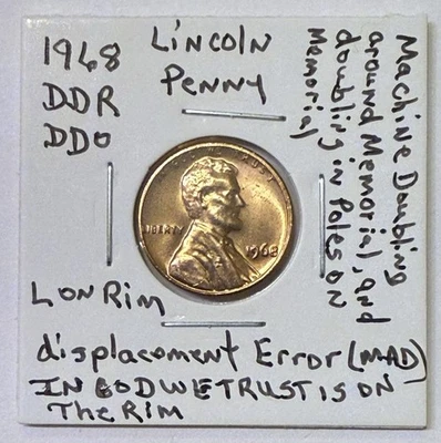 1968 Lincoln Penny Error Read Description. - Image 1 of 4