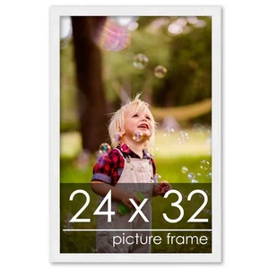 24x32 Frame White Wood Picture Frame - UV Acrylic, Foam - Picture 1 of 5