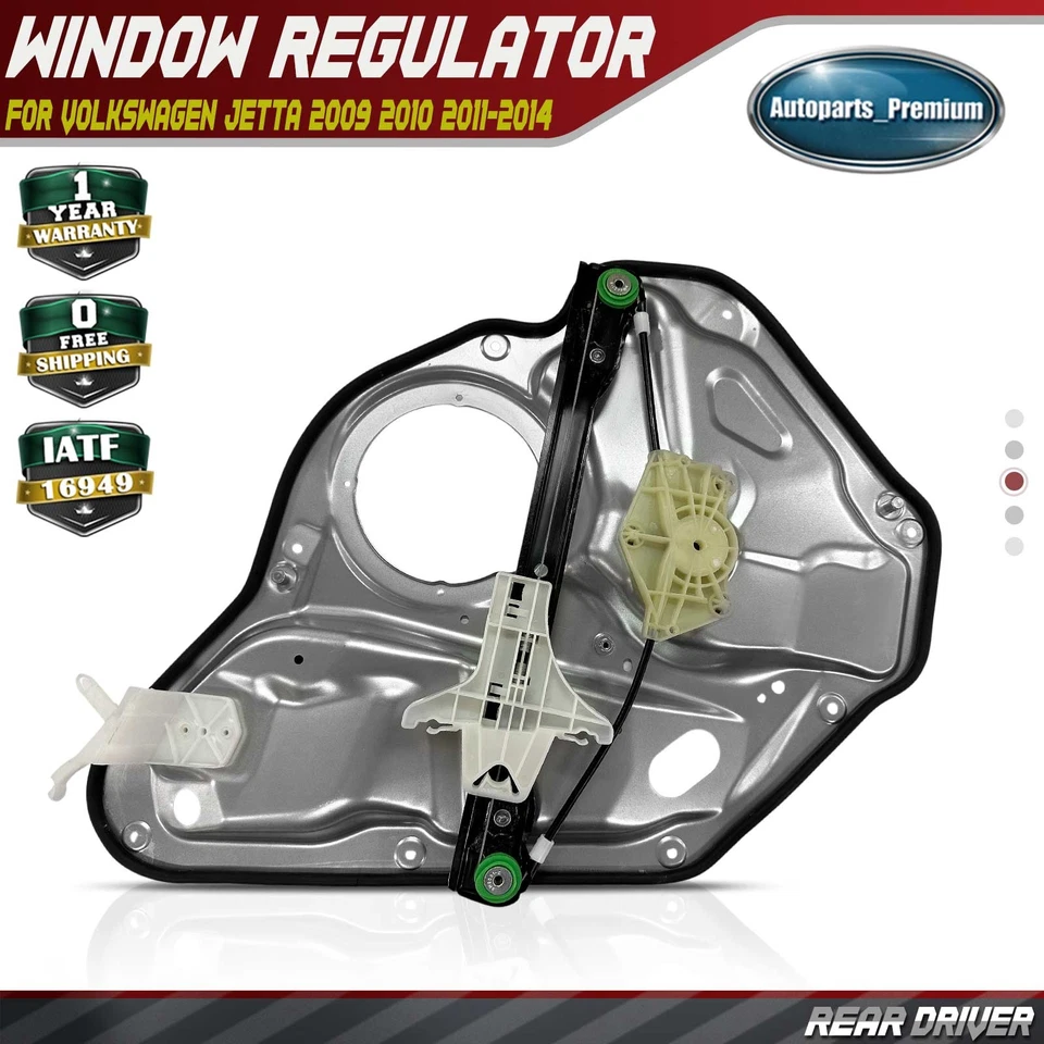 Rear Left Side Power Window Regulator with Panel for Volkswagen Jetta 2009-2014 - Image 1 of 4