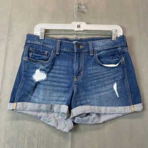 Pantalones Cortos Old Navy Mujer 6 Azul Novio tiro Medio Envejecido Puños Informales Exterior - Imagen 1 de 8