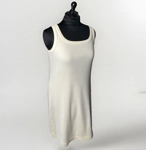 Eddie Bauer 90’s Petite Medium Sleeveless Short Dress, 100% Cotton, Ivory, EUC - Picture 1 of 19