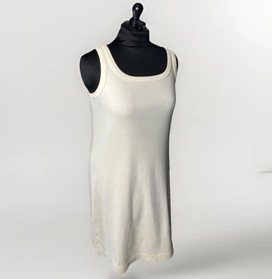 Eddie Bauer 90’s Petite Medium Sleeveless Short Dress, 100% Cotton, Ivory, EUC - Image 1 of 4