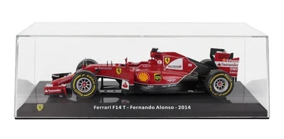 MODELLINO AUTO STATICO FERRARI F1 F14T 2014 FERNANDO ALONSO CON VETRINA 1/24 - Immagine 1 di 4