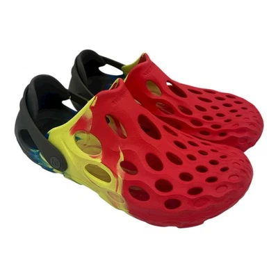 Merrell Hydro Moc Drift Shoes Mens Sz 9 Red Yellow Slip On Rubber Clogs Water - Image 1 of 4