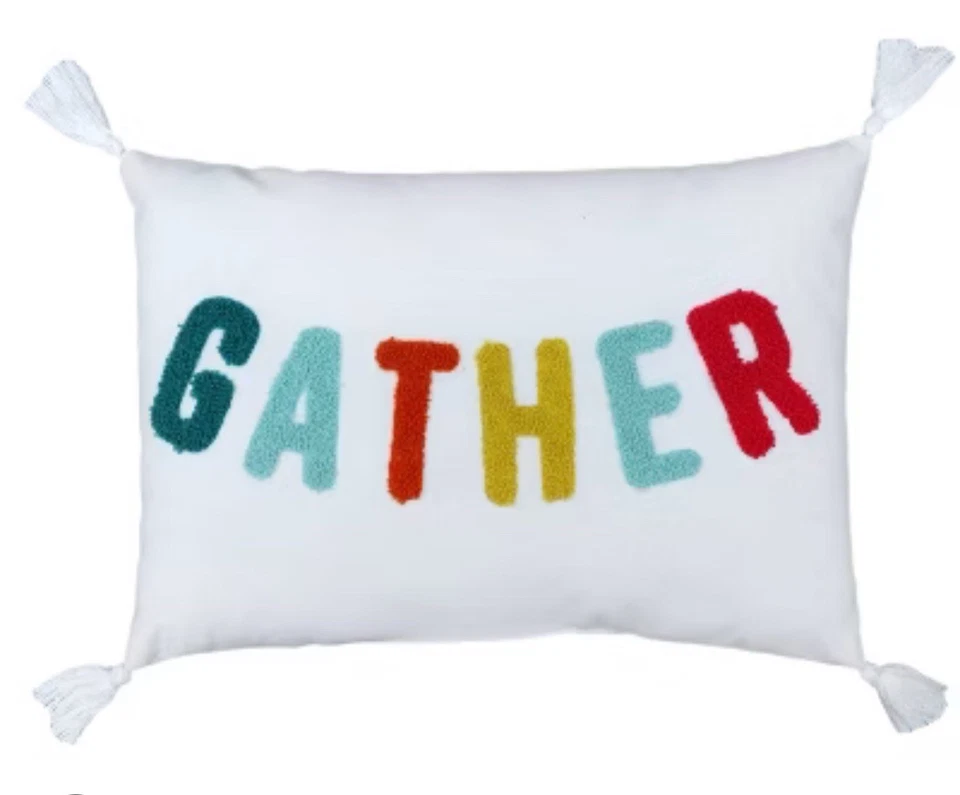 4 NEW Thanksgiving GATHER Pillows Bullseye's Playground Decorative Lumbar 14x10 - Image 1 of 1