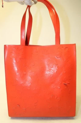 Banana Republic NEW Portfolio Tall Tote Flower Laser Cut Geo Red Bag 784719 - Image 1 of 4