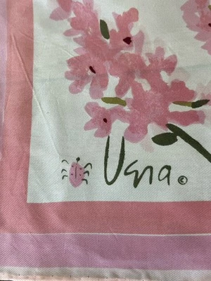 Bufanda Vera Neumann vintage años 60 arte floral seda enrollada a mano Japón 26 sq Foto 1 de 2