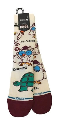 Calcetines Stance Tootsie Pops para hombre talla grande 9-13 MR OWL crema borgoña Foto 1 de 4