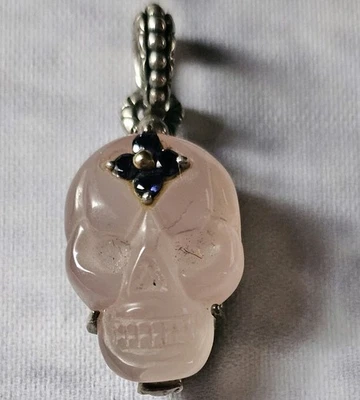BARBARA BIXBY CALAVERA Dije Colgante Cuarzo Rosa Iolita PIEDRAS PRECIOSAS FLOR SS18 Foto 1 de 4