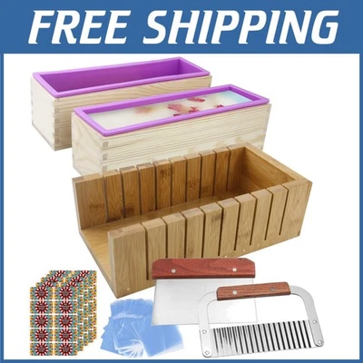 Soap Mold Kit with Stainless Steel Slicer - Purple Pink - Image 1 of 4